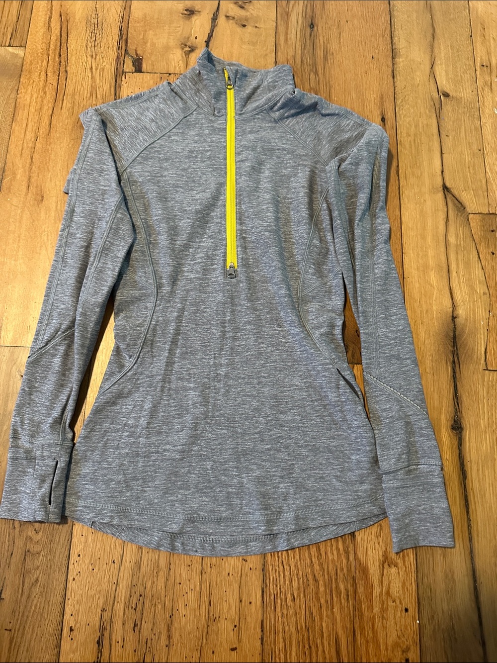 lululemon athletica Gray Half-Zip Pullover with Yellow Zip